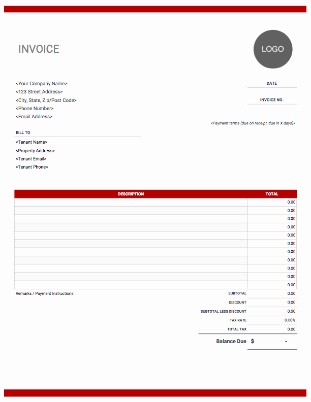 Rent Invoice Template Free Beautiful Rental Invoice Templates Free Download