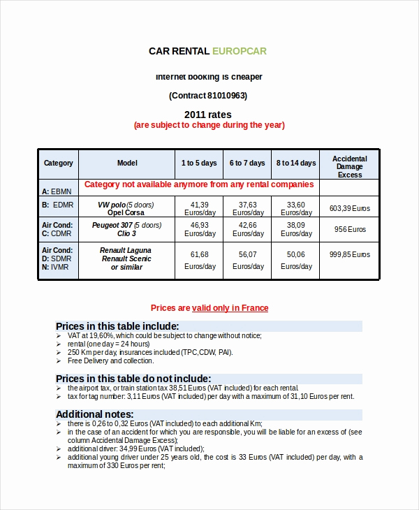 rental invoice