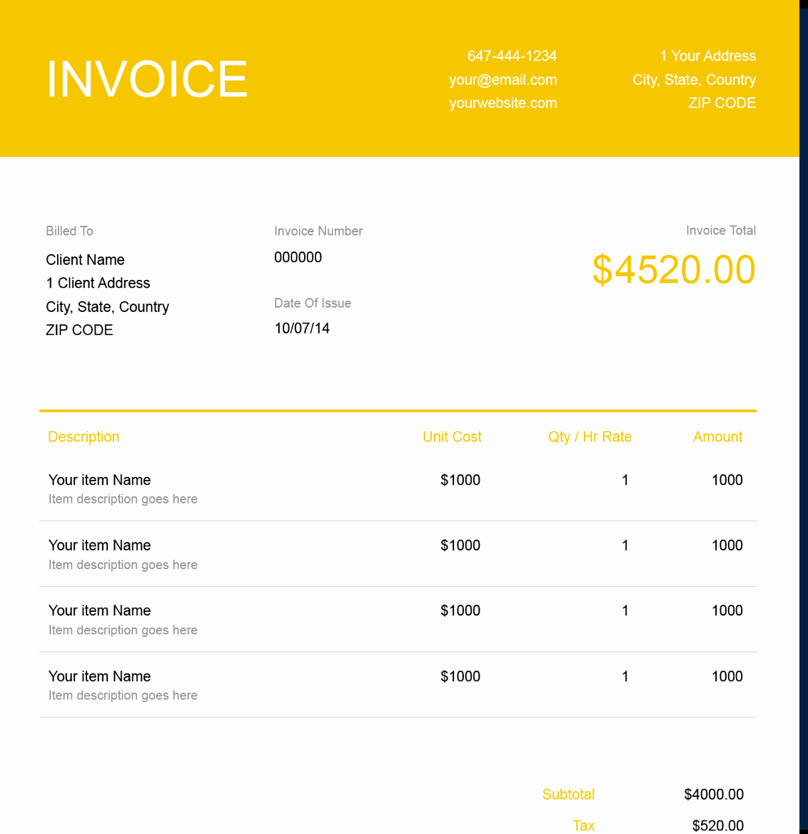 Rent Invoice Template Free Luxury Rental Invoice Template Free Download