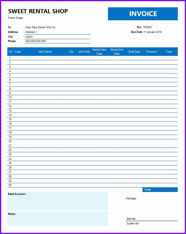 Rent Invoice Template Pdf Lovely Rental Invoice Template Exceltemplates