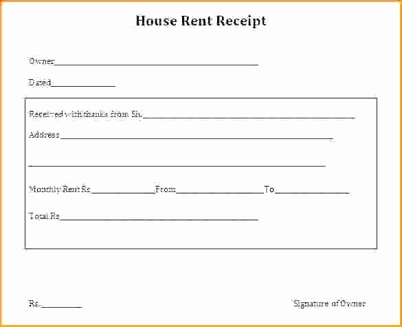 Rent Invoice Template Pdf Unique House Rent form
