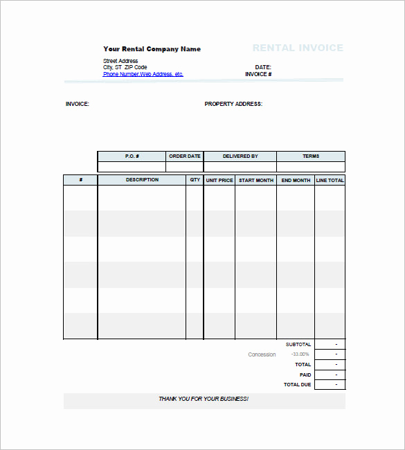 Rent Invoice Template Word Fresh Car Invoice Templates 18 Free Word Excel Pdf format