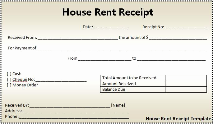 Rent Invoice Template Word Fresh House Rent Receipt format
