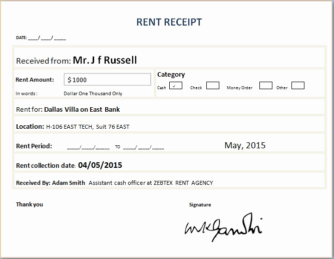 Rent Invoice Template Word Inspirational formal Rent Receipt Template