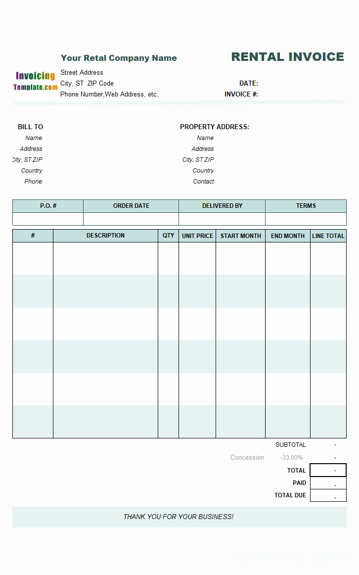 Rent Invoice Template Word Inspirational Word Rent Invoice Template