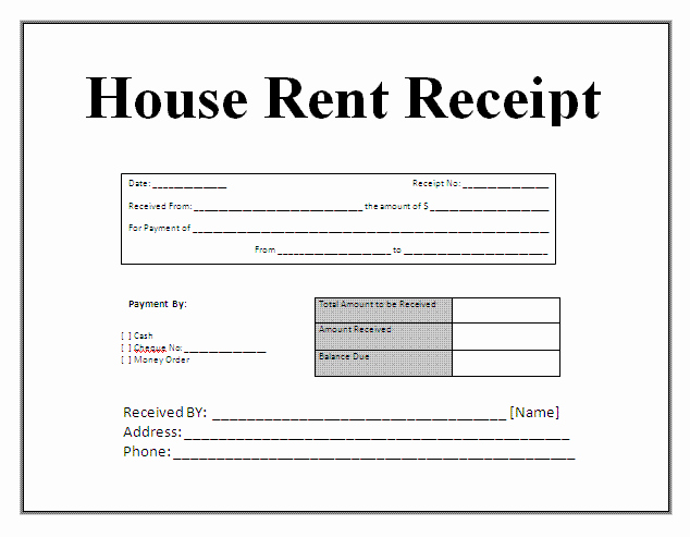 Rent Invoice Template Word Unique Free House Rental Invoice Receipt Template