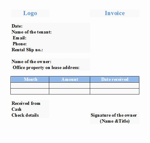 Rental Invoice Template Excel Awesome Free House Rental Invoice