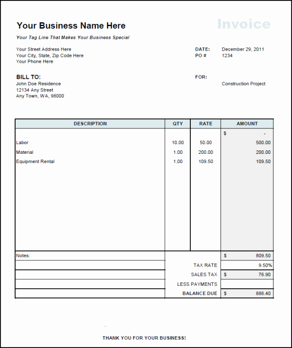Rental Invoice Template Excel Awesome Rental Invoice Template Excel