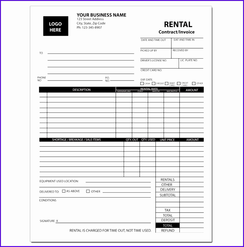 Rental Invoice Template Excel Best Of 10 Invoice Template for Excel 2007 Exceltemplates