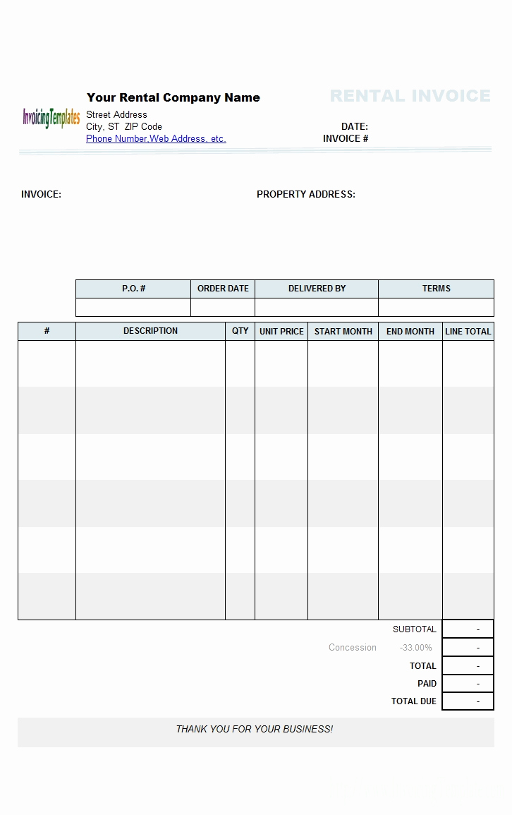 Rental Invoice Template Excel Best Of Property Management Invoice Invoice Template Ideas