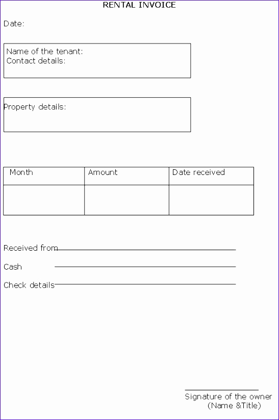 Rental Invoice Template Excel Elegant 11 Rent Invoice Template Excel Exceltemplates