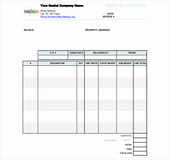 Rental Invoice Template Excel Luxury 60 Microsoft Invoice Templates Pdf Doc Excel