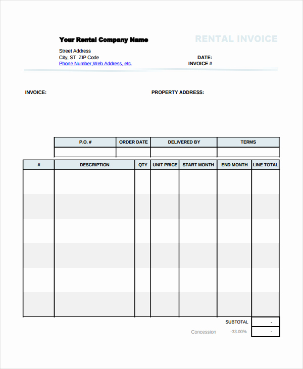 Rental Invoice Template Excel Luxury Using the Rental Invoice Template In All formats for Your