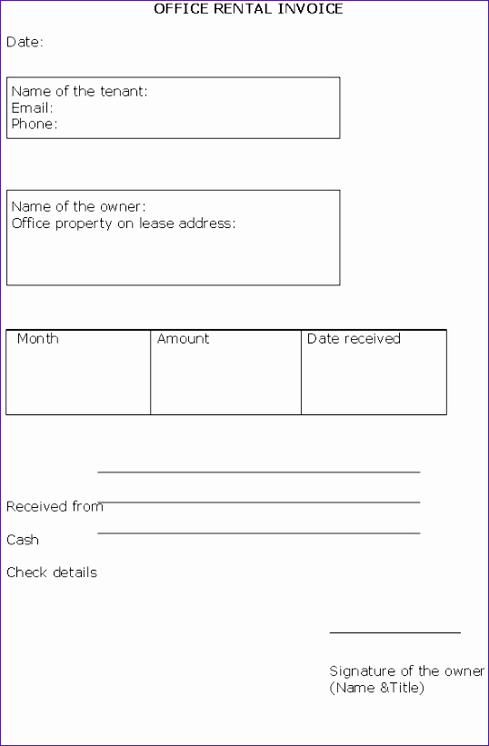 Rental Invoice Template Excel Unique 11 Rent Invoice Template Excel Exceltemplates