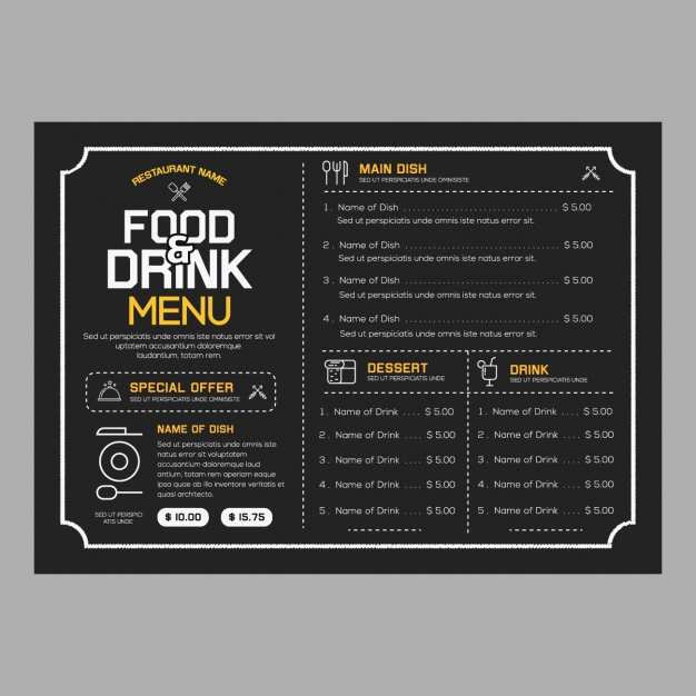 Restaurant Menu Template Free Download Awesome Restaurant Menu Template Vector