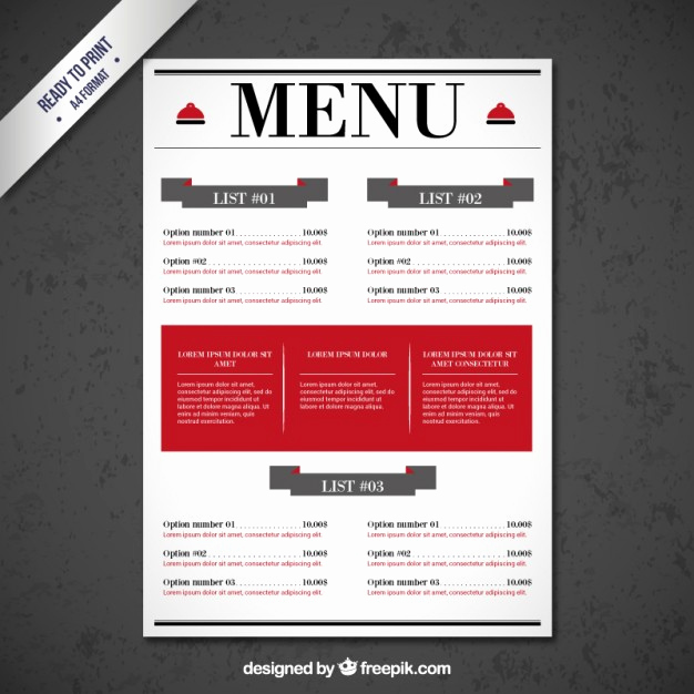 Restaurant Menu Template Free Download Lovely Restaurant Menu Template Vector