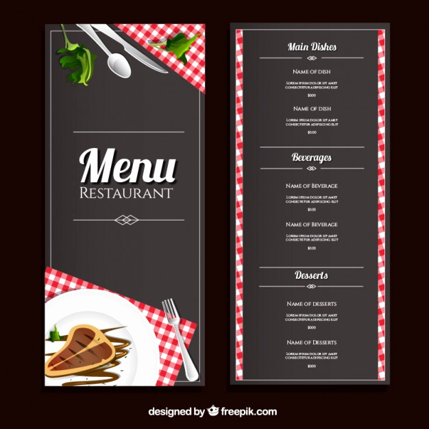 Restaurant Menu Template Free Download Luxury Restaurant Menu Template Vector