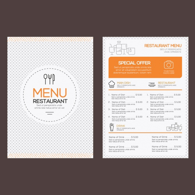 Restaurant Menu Template Free Download Luxury Restaurant Menu Template Vector