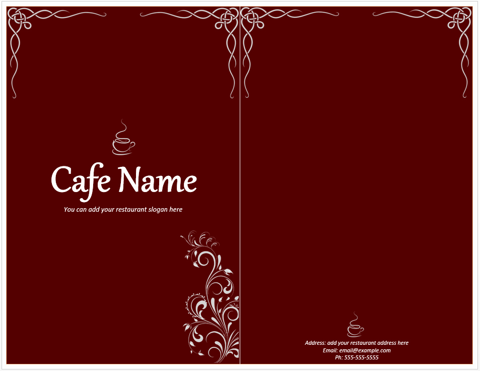 Restaurant Menu Template Free Download New Cafe Menu Template Word Templates