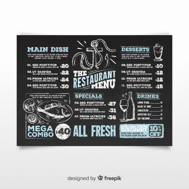 Restaurant Menu Template Free Download Unique Restaurant Menu Template Vector