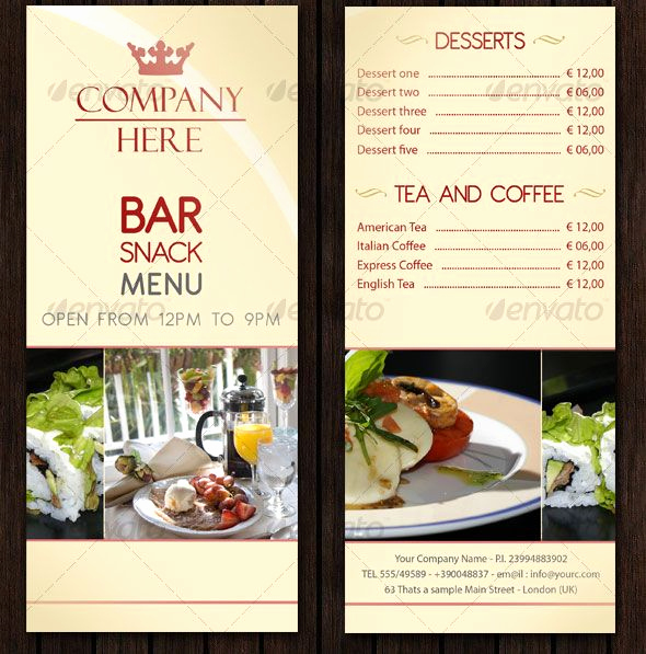 Restaurant Menu Template Psd Awesome Bar Menu Design Templates