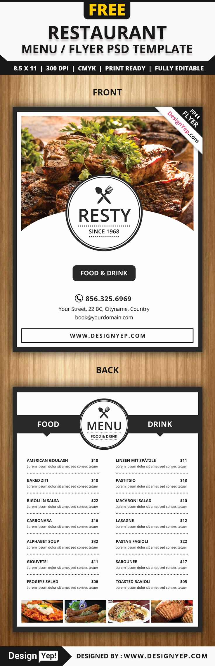 Restaurant Menu Template Psd Lovely Free Restaurant Menu Flyer Psd Template