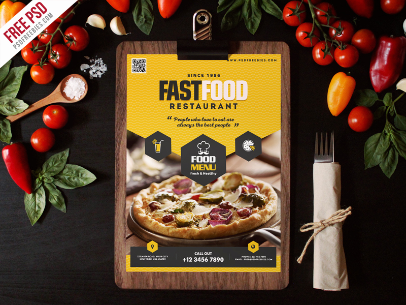 Restaurant Menu Template Psd Unique Fast Food Restaurant Menu Flyer Template Psd