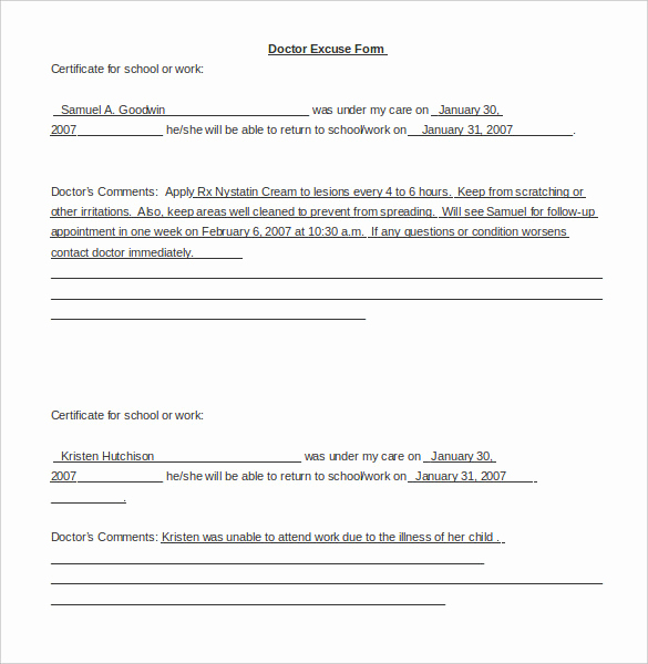 Return to Work Note Template Best Of 22 Doctors Note Templates Free Sample Example format