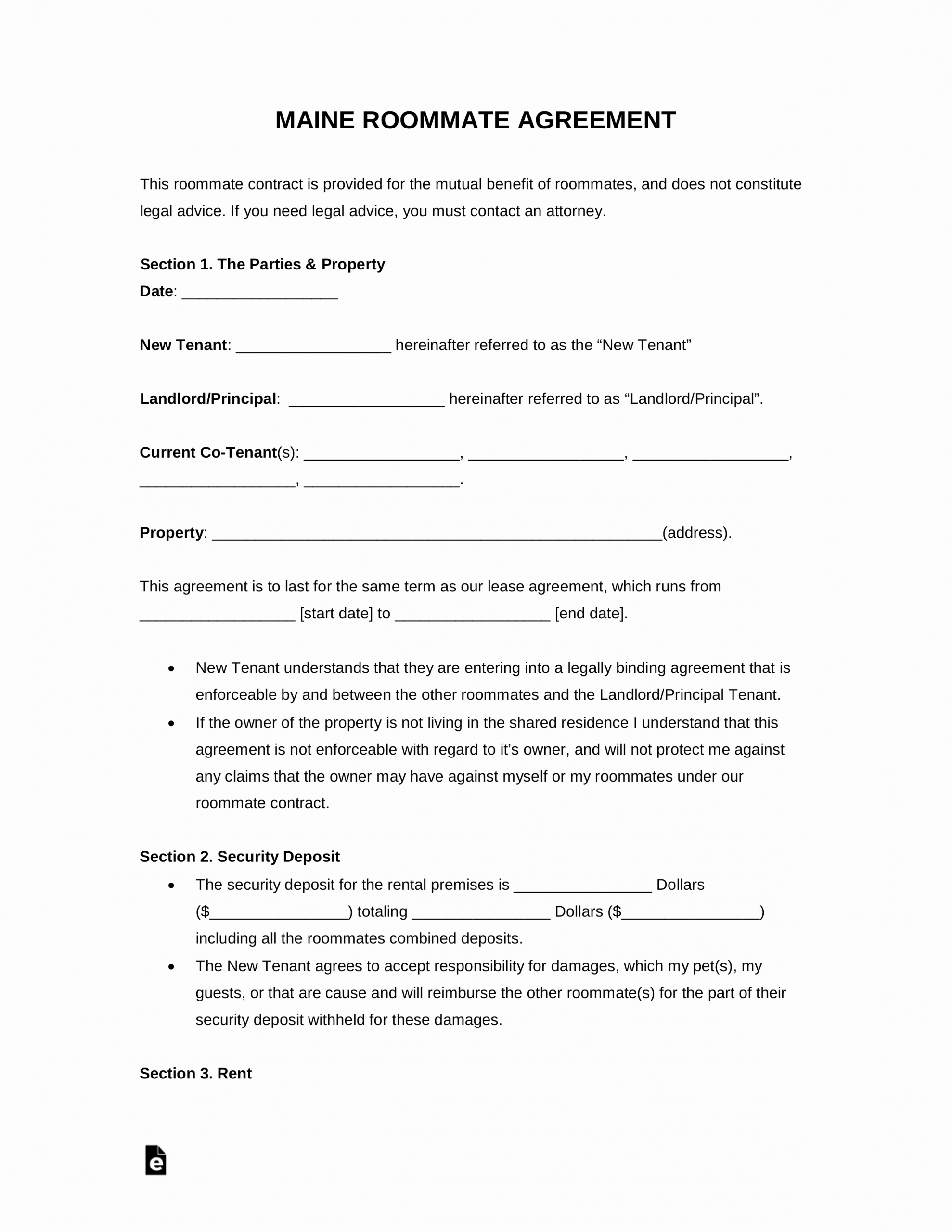 Roommate Eviction Notice Template Luxury Free Maine Roommate Agreement Template Pdf