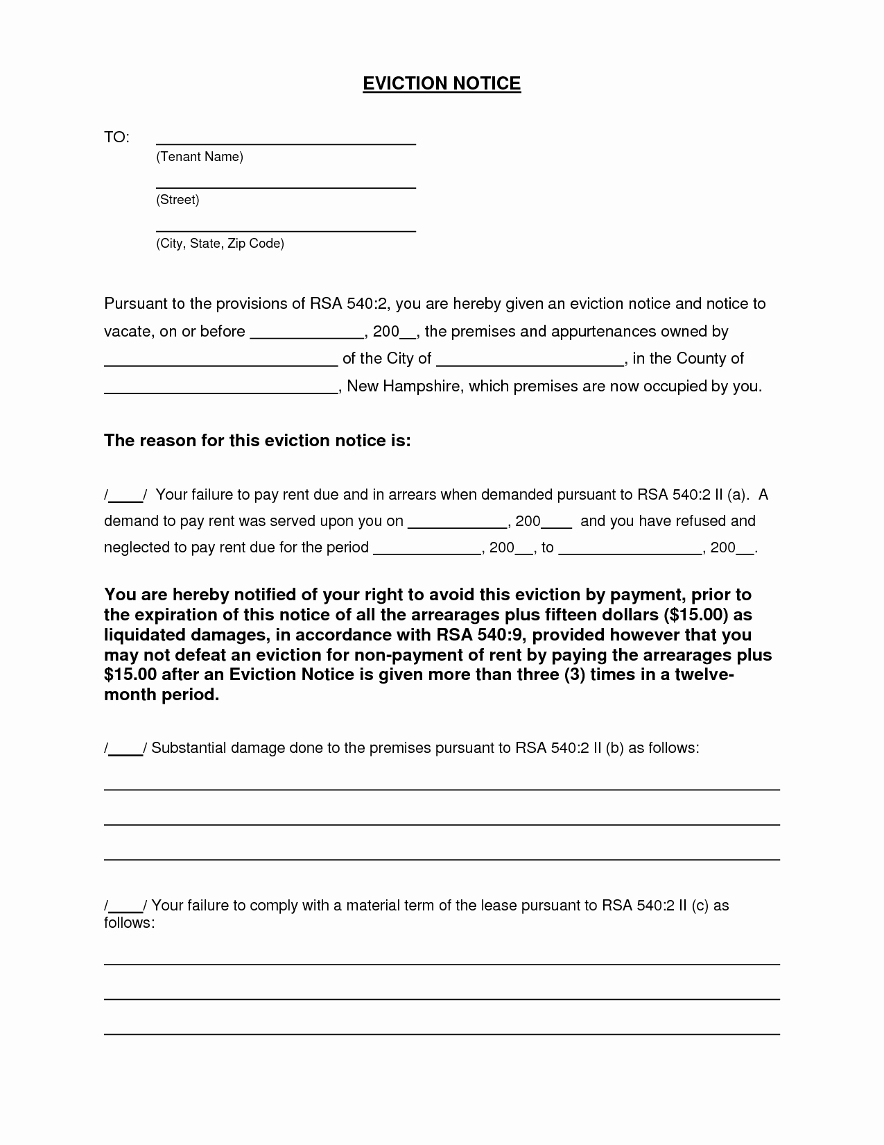 Roommate Eviction Notice Template New Eviction Notice for Roommate Free Printable Documents