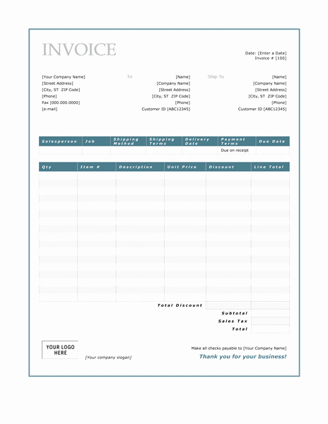 Sales Invoice Template Word Best Of 33 Professional Grade Free Invoice Templates for Ms Word