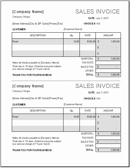 Sales Invoice Template Word Elegant Ms Excel Sales Invoice Template