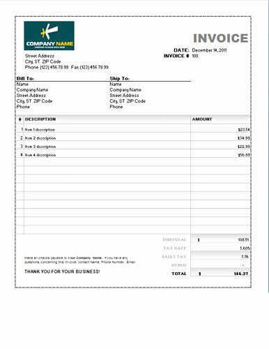 invoice template word doc