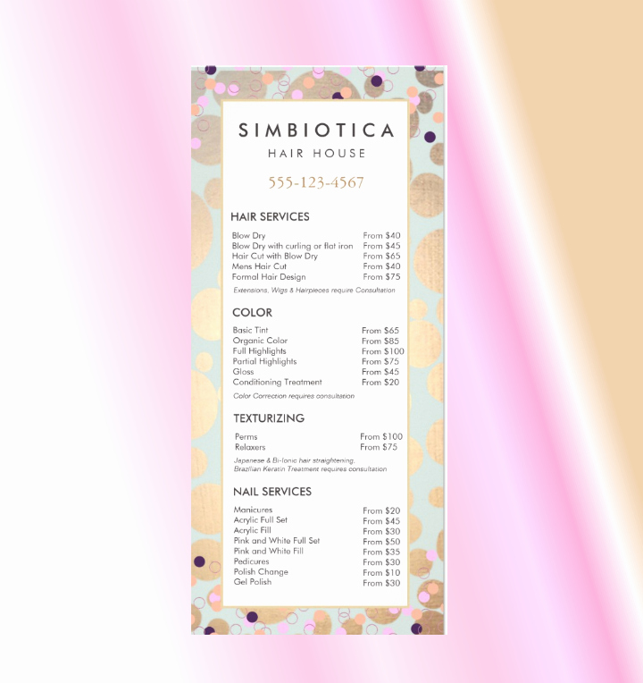 Salon Price Menu Template Awesome 15 Eye Catching Salon Menu Templates Psd Ai