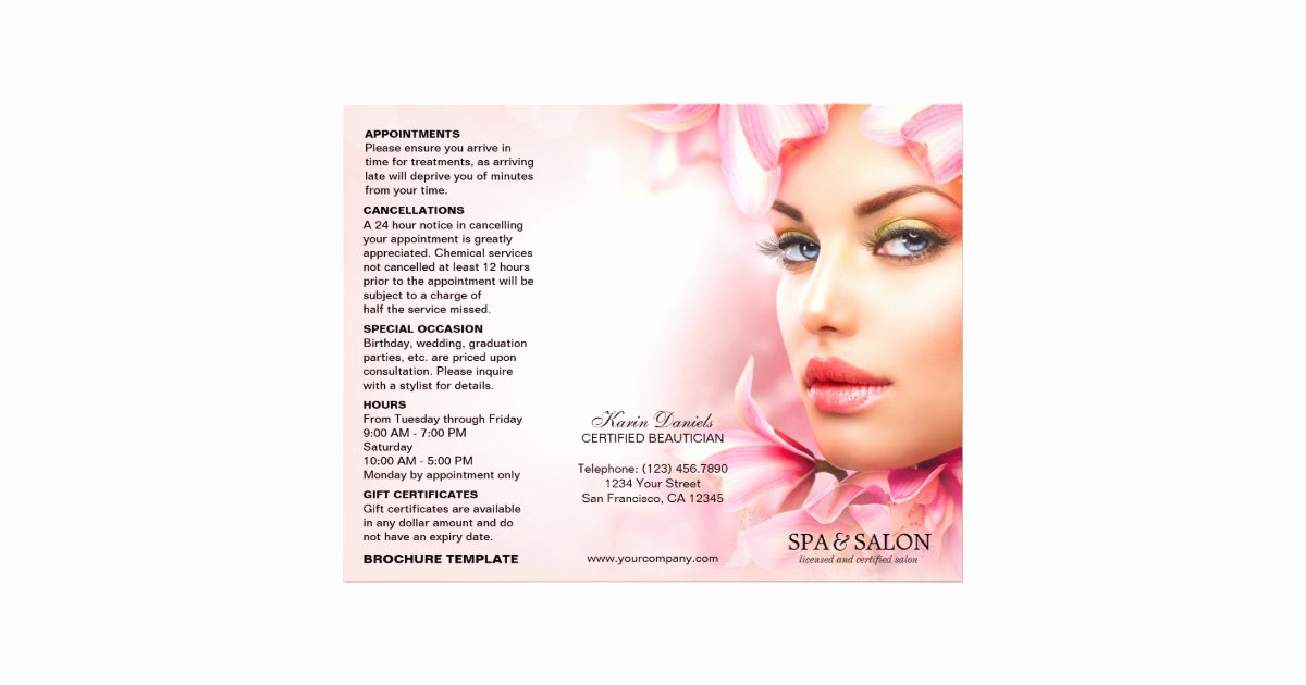 Salon Price Menu Template Beautiful Spa and Salon Service Menu and Price List Template