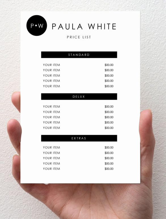 Salon Price Menu Template Best Of 31 Price List Templates Doc Pdf Excel Psd