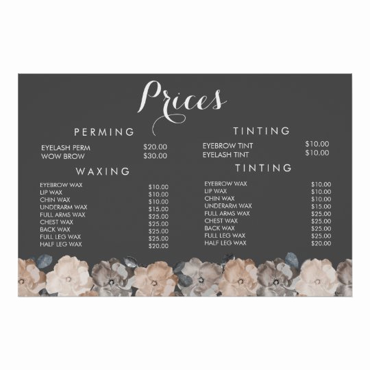 Salon Price Menu Template Best Of Hair Beauty Salon Beautician Menu Price Poster