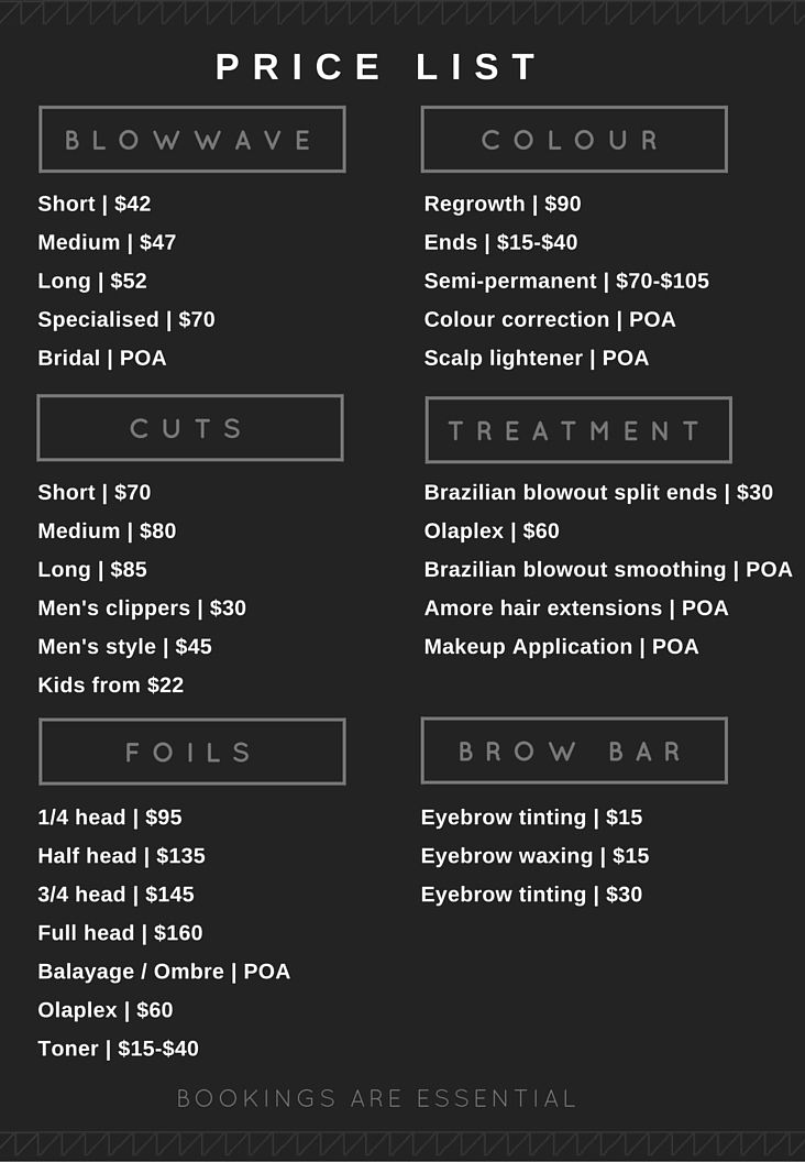 Salon Price Menu Template Elegant Friseur Preis Angebote