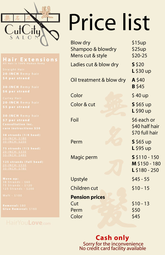 Salon Price Menu Template Fresh Hair Salon – Arj Design