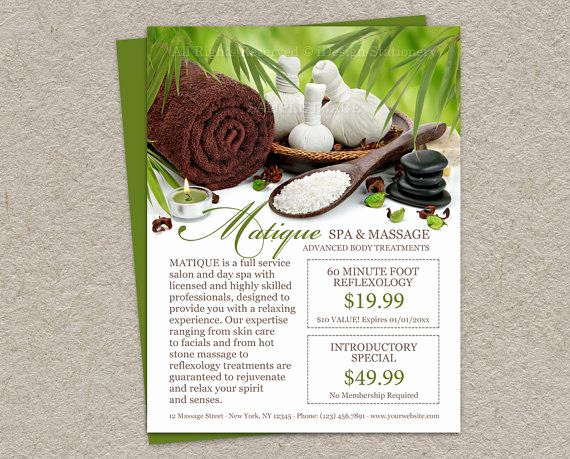 Salon Service Menu Template Elegant Personalized Spa Salon Flyer with Prefilled Coupons and