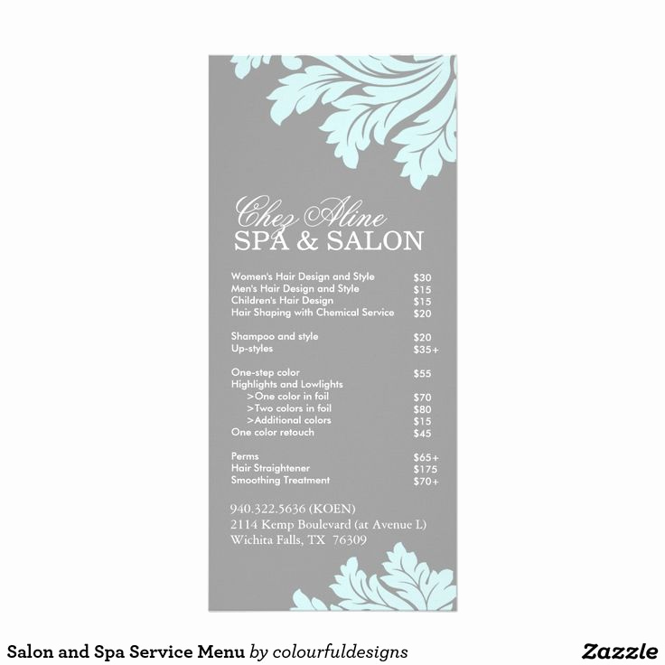 Salon Service Menu Template Luxury Spa Menu Template Google Search Spa Ideas