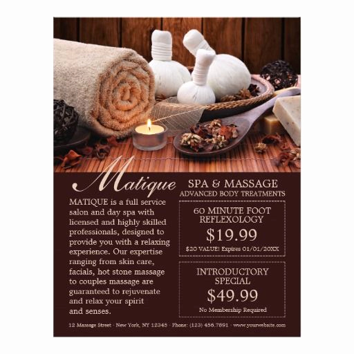 Salon Service Menu Template Luxury Spa Salon Menu Services Flyer with Coupons