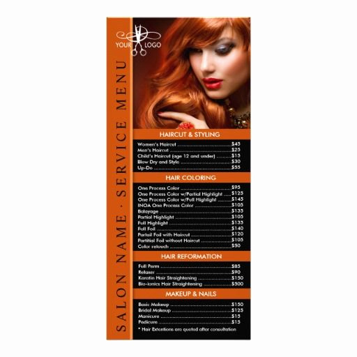 Salon Services Menu Template Unique Professional Hair Salon Service Menu