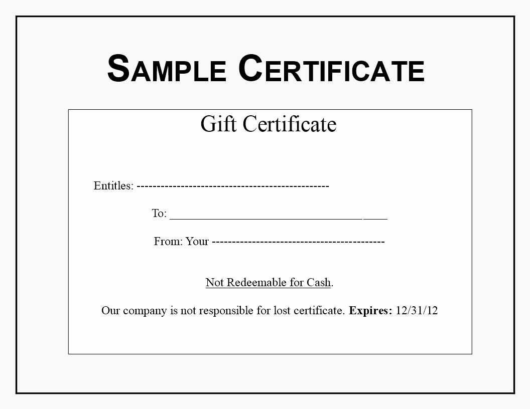 Sample Gift Certificate Template Best Of Gift Certificate Sample