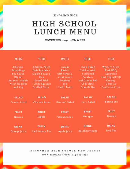 School Lunch Menu Template Best Of Customize 88 Lunch Menu Templates Online Canva