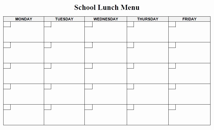 School Lunch Menu Template Fresh 13 Free Sample Lunch Menu Templates Printable Samples