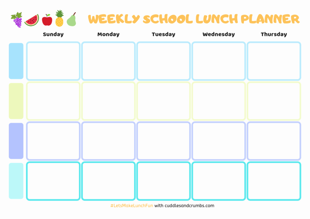 School Lunch Menu Template Luxury Weekly School Lunch Planner V2