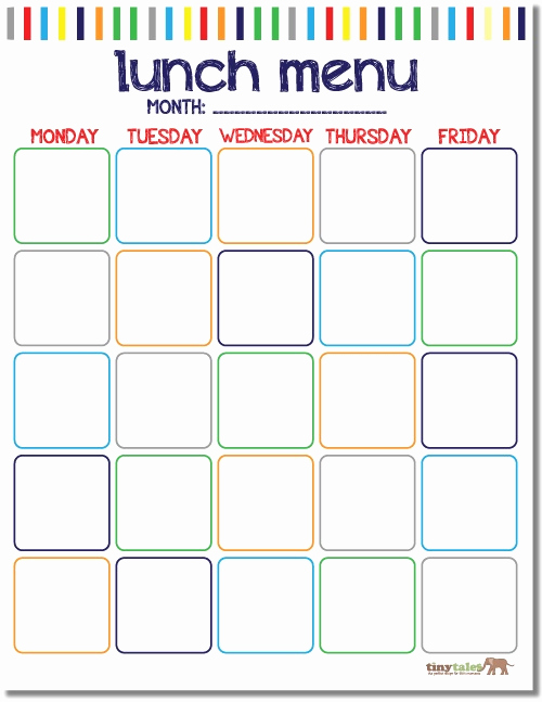 School Lunch Menu Template New Free School Lunch Calendar Printable