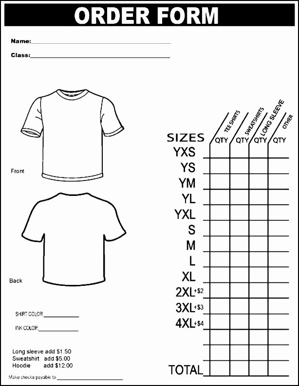 Screen Printing Invoice Template Best Of Simple T Shirt order form Template