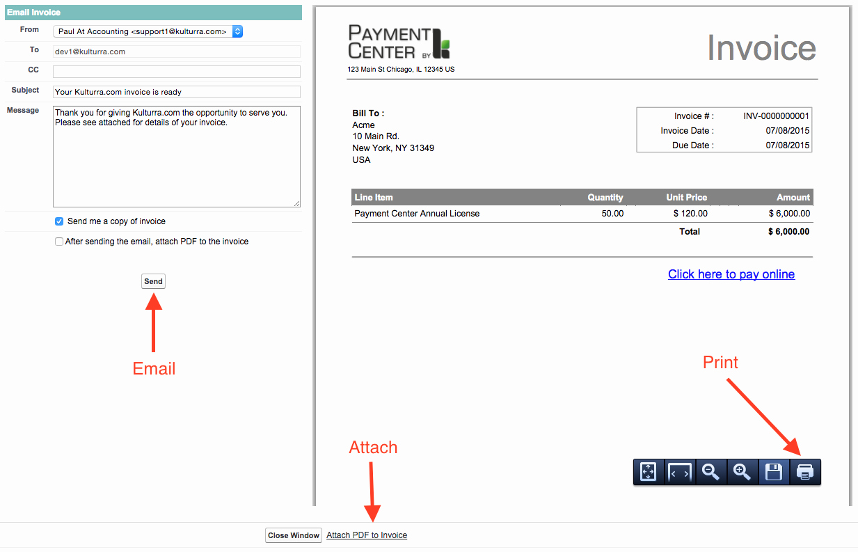 Screen Printing Invoice Template Luxury Email Print Invoice Pdf button